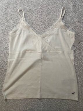 Hollister Ivory Lace-Trim Camisole Tank